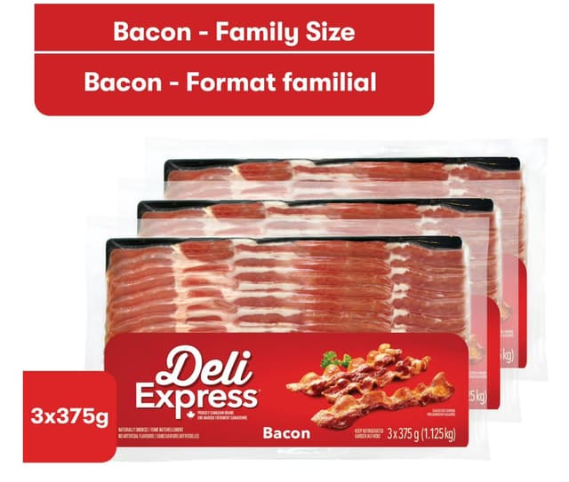 Deli Express Bacon Pak of 3, 375 g image
