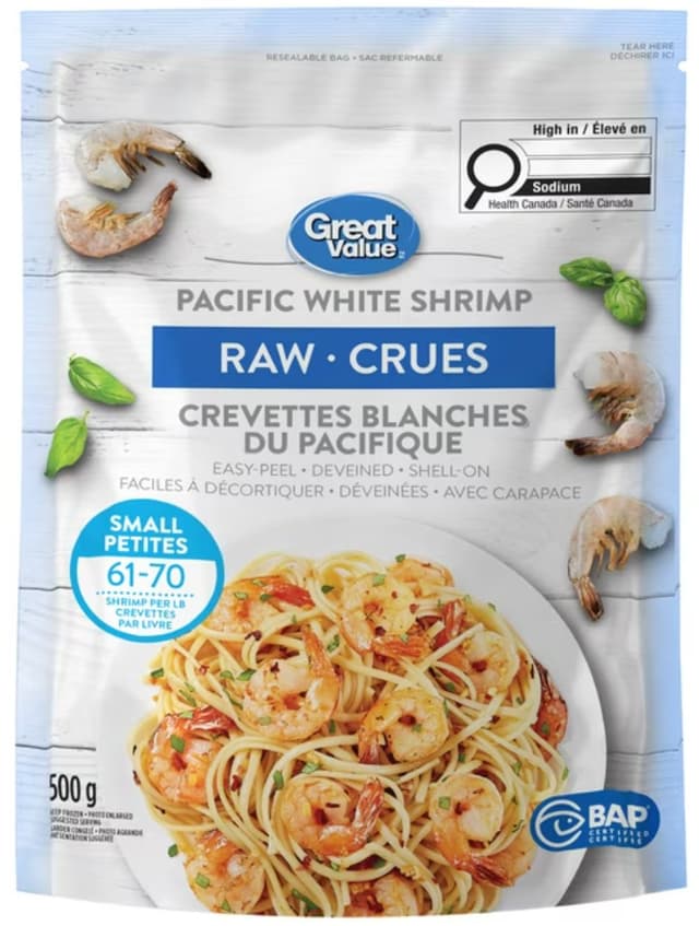 Great Value Raw Pacific White Shrimp 61/70 image
