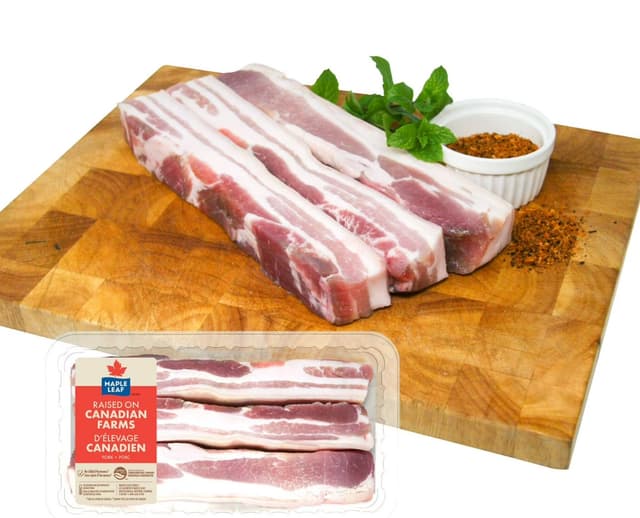 Maple Leaf Fresh Pork Belly Slices, 3 pieces image